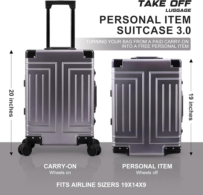All Aluminum Magnesium Carry On Luggage，Cut from Whole Aluminum Sheet，22x14x9 - Image 3