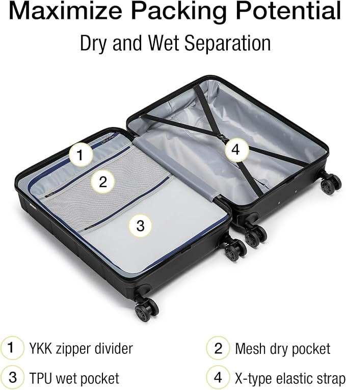 KYME Hardside Carry On Luggage 22x14x9 Airline Approved - Image 3