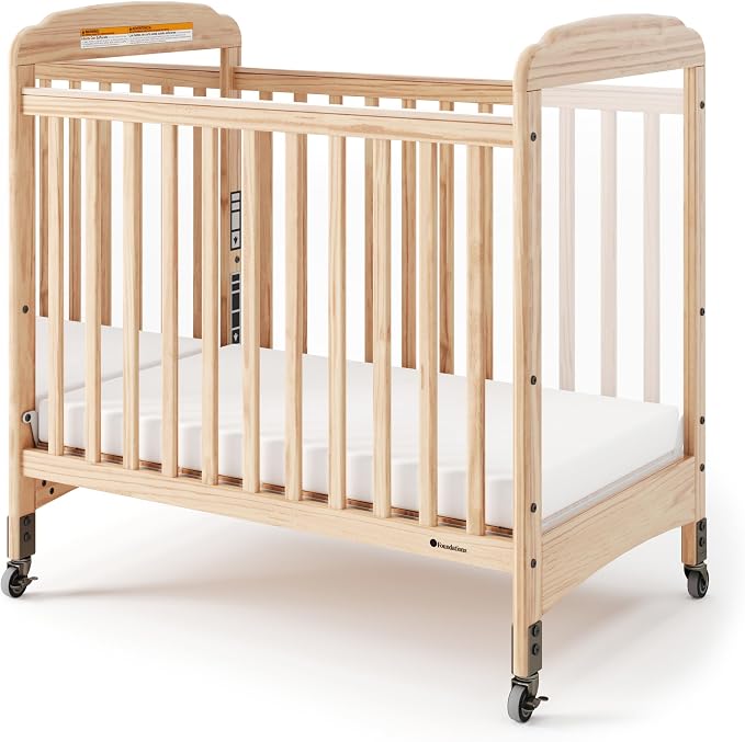 Foundations Serenity Compact Daycare Crib, Fixed Side, Features Mirrorview End by FoundationsChildrensProducts