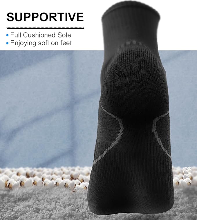 BULLIANT Compression Socks for Men 6Pairs, Athletic Crew Socks Cushioned For - Image 3