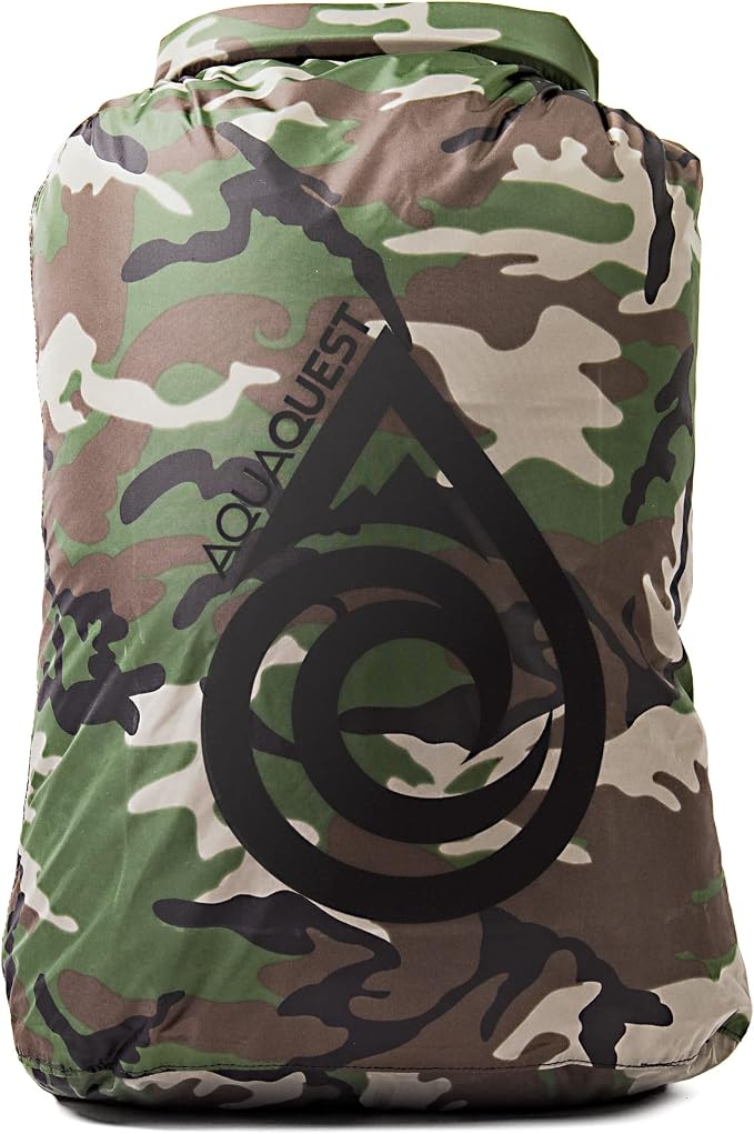 AquaQuest Rogue Dry Bag – 60L Woodland Camo – 100% Waterproof Roll Top – by AquaQuest