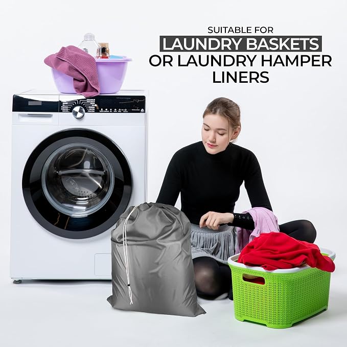 Laundry Bag with Locking Closure Drawstring – Extra Large Heavy Duty 100% Nylon - Image 3