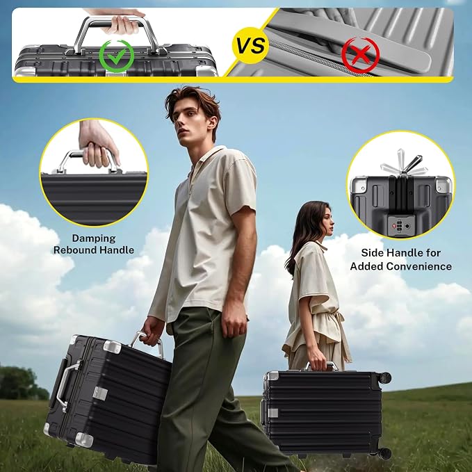Krute Luggage 24 Inch Aluminum Frame Zipperless Suitcase - Image 9