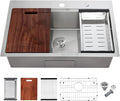 POPFLY 28 x 20 Inch Kitchen Sink, 28 Inch Stainless Steel Top Mount Drop in by POPFLY