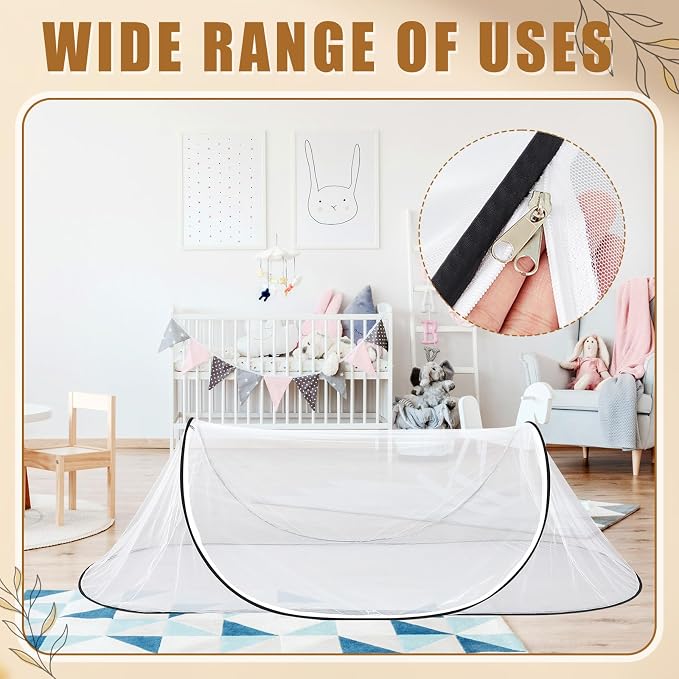 2 Pcs Large Pop up Mosquito Tent Portable Foldable Mosquito Bug Net - Image 4