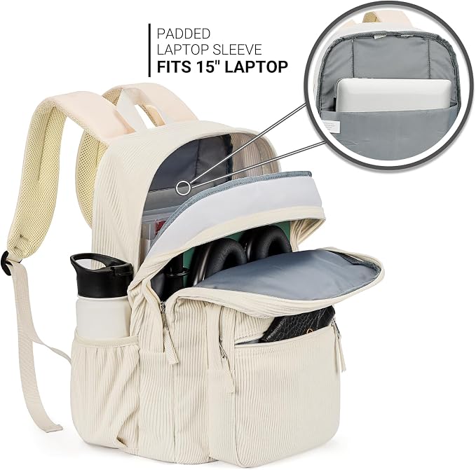 ZORFIN 26L Backpack for College, and Travel: Corduroy Bookbag - Image 4