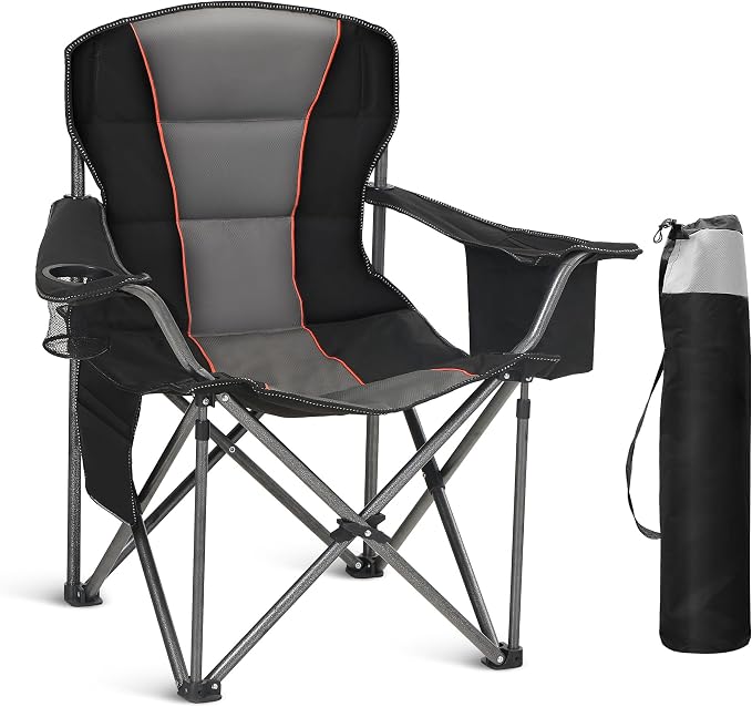 HIGH POINT SPORTS Oversized Portable Camping Folding Chair, Heavy Duty Foldable by HIGHPOINTSPORTS