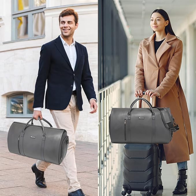 Leather Garment Bag for Travel, Modoker Carry On Suit Carrier Travel Bag - Image 7