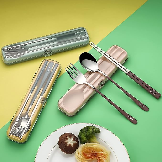 DEVICO Portable Utensils, Travel Reusable Silverware Flatware Set - Image 5