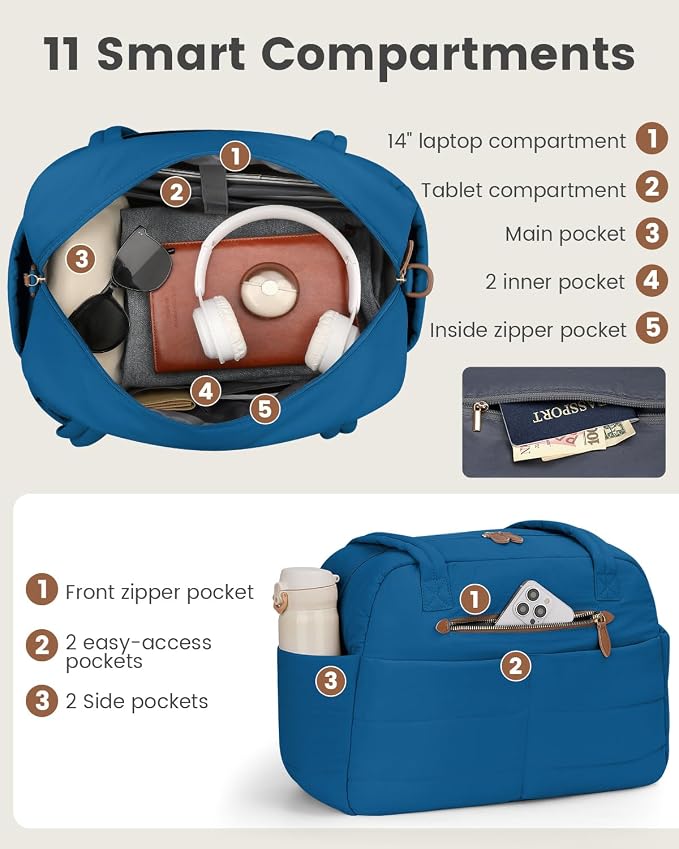 Travel Duffle Bag, Puffer Carry On Duffel Bag - Image 4