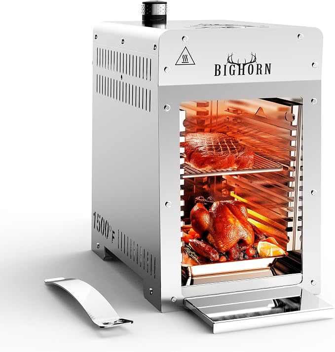 BIG HORN OUTDOORS Portable Infrared Broiler Propane Gas Grill, 1500 Degree by BigHornOutdoors