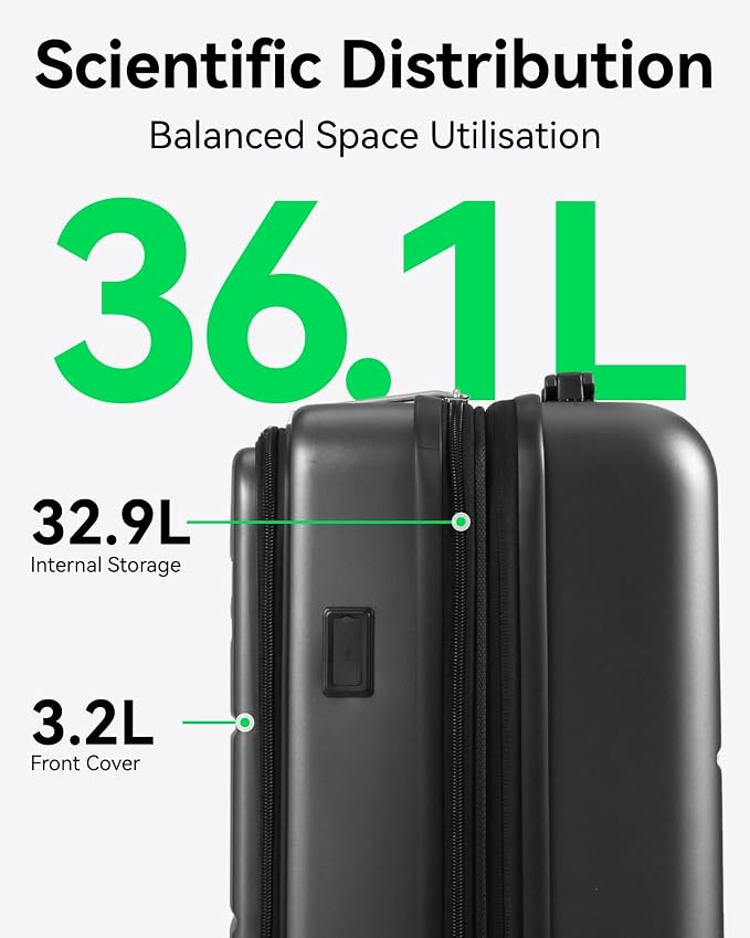 LUGGEX Carry On Luggage 22x14x9 Airline Approved, Expandable Polycarbonate - Image 6