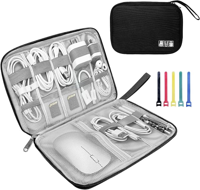 Electronics Organizer Travel Case, Electronic Accessories Storage Bag, Portable by Lcsmaokin