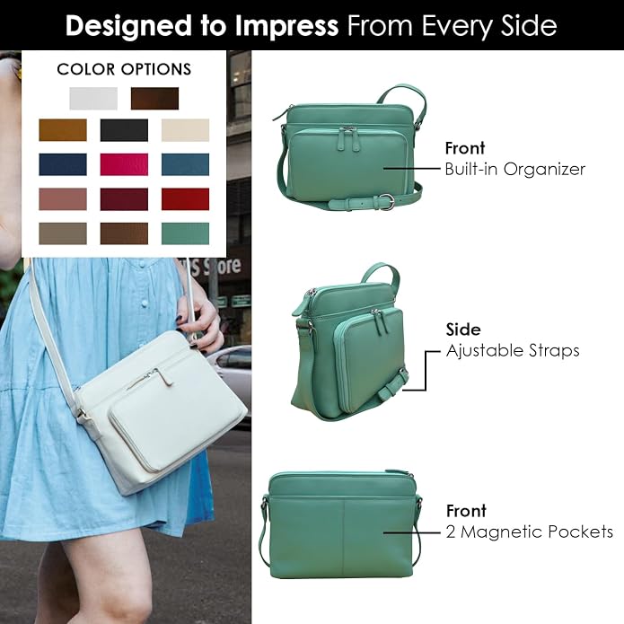 ili New York Genuine Leather Crossbody Bags - Image 2