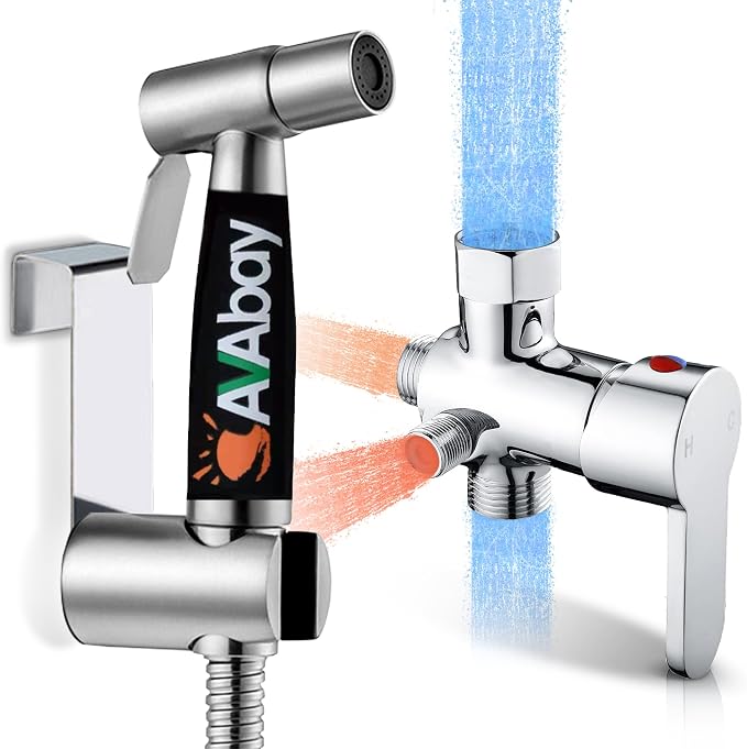 Hot and Cold Bidet Sprayer for Toilet w/Thermal Insulated Grip by AVAbay