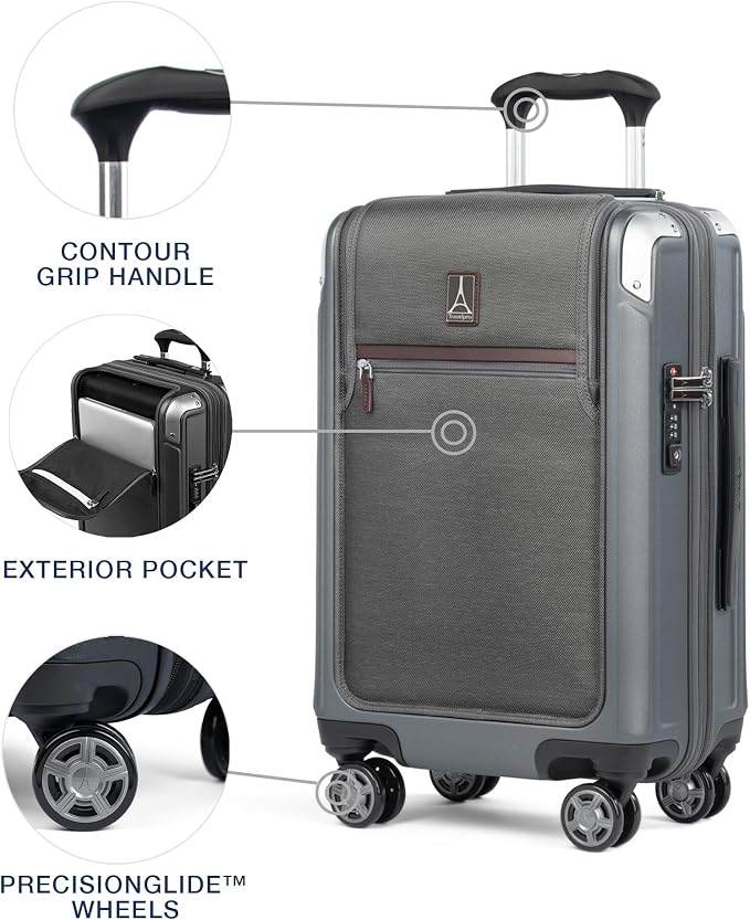 Travelpro Platinum Elite Hardside Expandable Carry on Luggage, 8 Wheel Spinner - Image 3