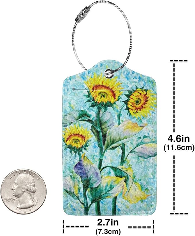2 Pack Sunflower Luggage Tags for Suitcases Women Men Kids, Bag Tags for - Image 4