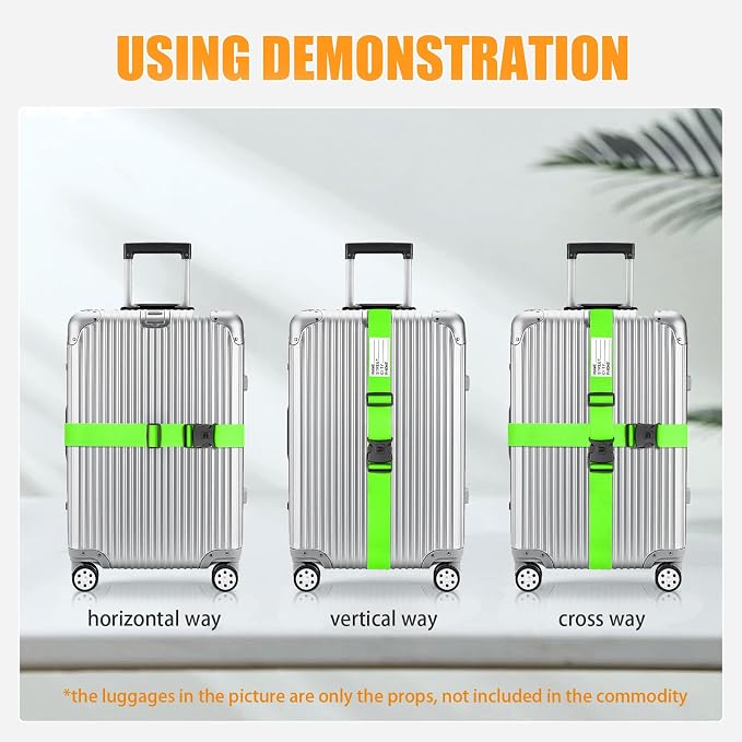 BILIONE Luggage Straps 88 inch Adjustable Suitcase Belt, Lockable Against - Image 7