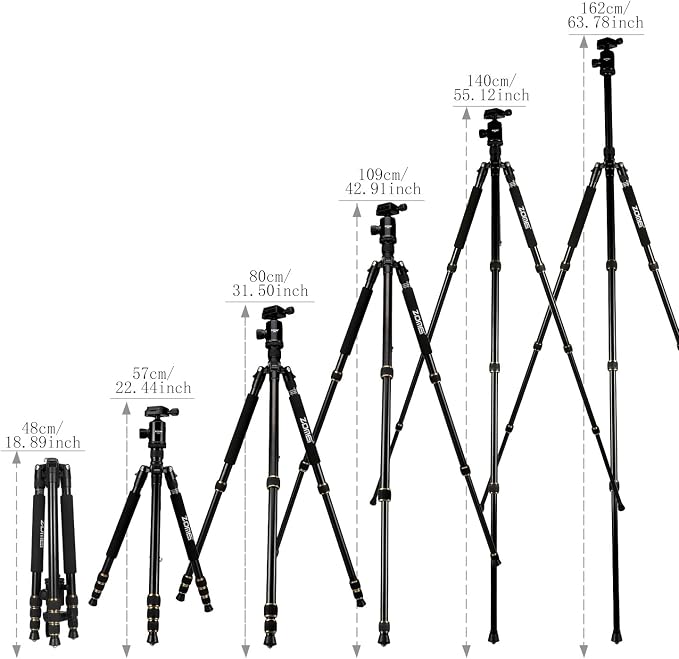 ZOMEI Z688 Travel Camera Tripod Aluminum Alloy Portable Monopod - Image 4