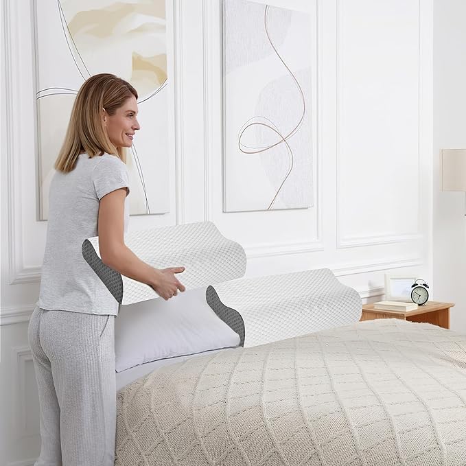 2 Pack Memory Foam Cooling Bed Pillows - Image 7