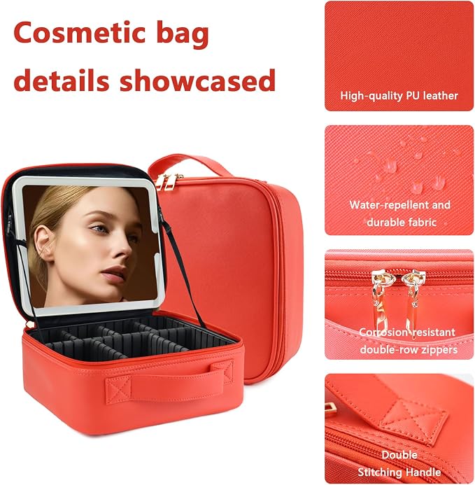Travel Makeup Bag for Women and Makeup Artists Cosmetic Organizer Large Makeup - Image 6