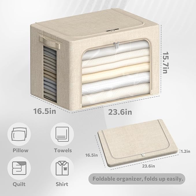 4 Pack Clothes Storage Bins - Image 6