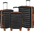 Lightweight Luggage with Spinner Wheels & YKK Zipper, 3-Piece Suitcase ABS+PC by WireHot