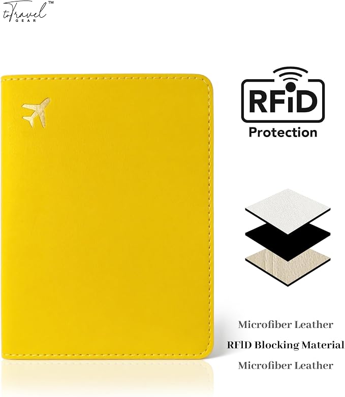 Passport Holder for Travel Essentials, RFID Blocking Passport Cover Case for - Image 3