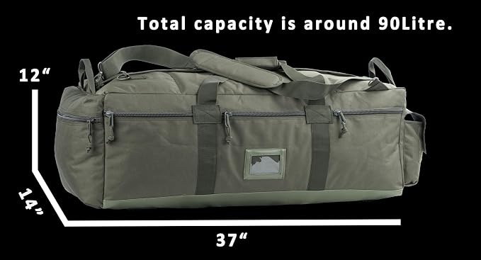 Large Military Duffle Bag Tactical Gear Load Out Bag Deployment Cargo Bag - Image 2