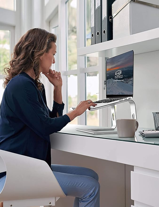 SOUNDANCE Laptop Stand, Aluminum Computer Riser, Ergonomic Laptops Elevator - Image 8