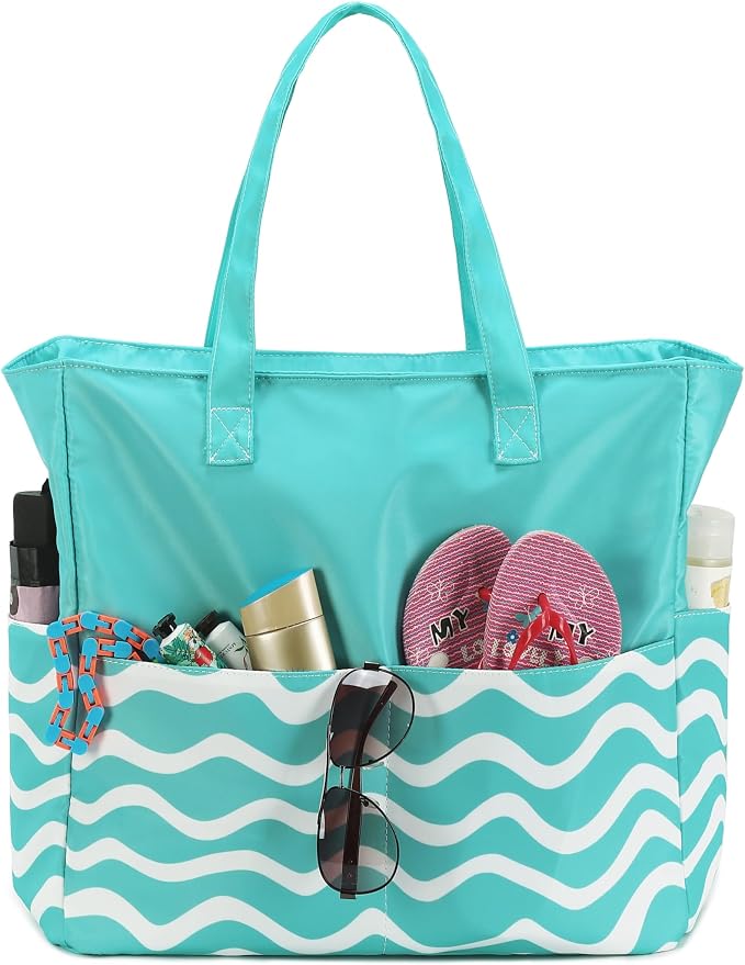 LEDAOU Beach Bag Waterproof Sandproof Women Tote Bag Pool Bag by LEDAOU