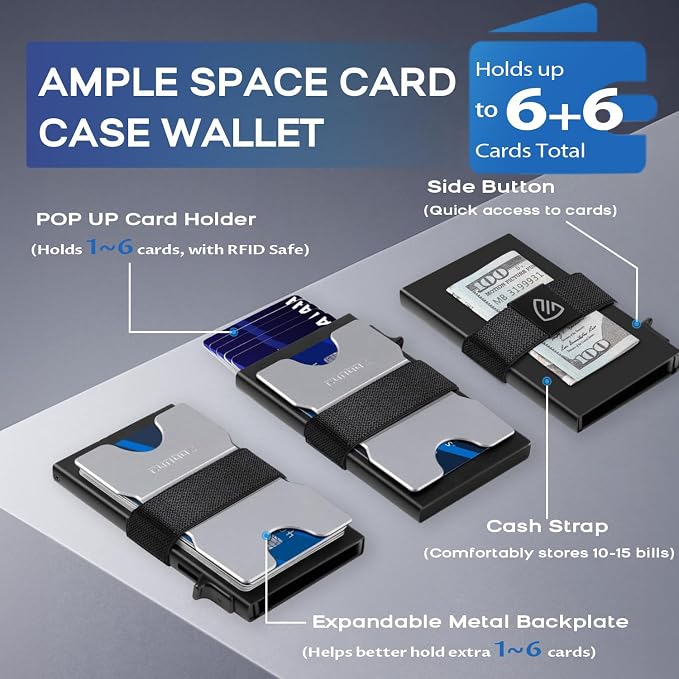 Mens Business Card Holder, Slim Card Wallet - Image 2
