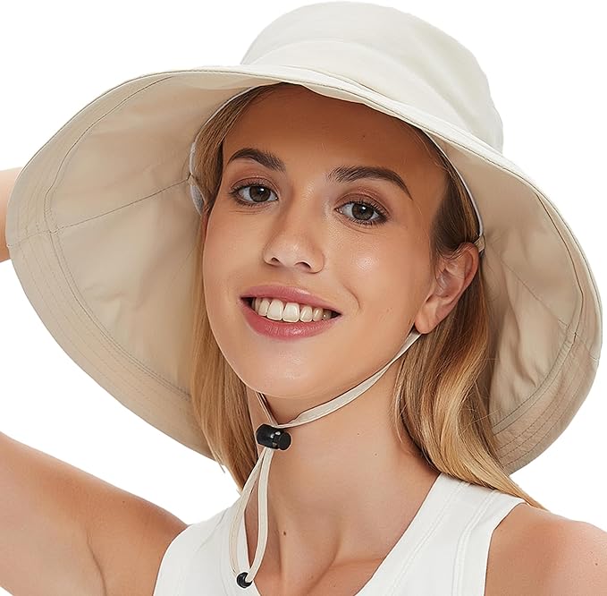 Sun Hats for Women Men UV Protection Wide Brim Bucket Hat by vidsel