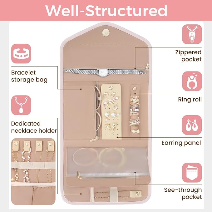 BAGAIL Hanging Toiletry Bag for Women Water-resistant Cosmetic Bag Large - Image 4