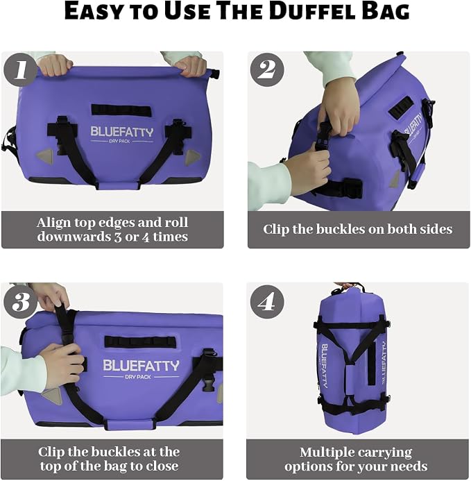 Large Waterproof Duffel Bag Roll-top Heavy Duty Dry Duffle Bags - Image 4