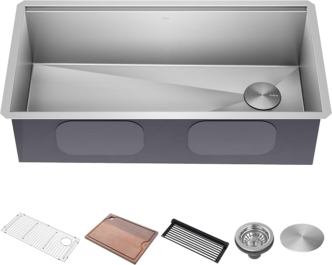 KRAUS Kore 36-Inch Undermount Workstation 16 Gauge Single Bowl Stainless Steel by KRAUS