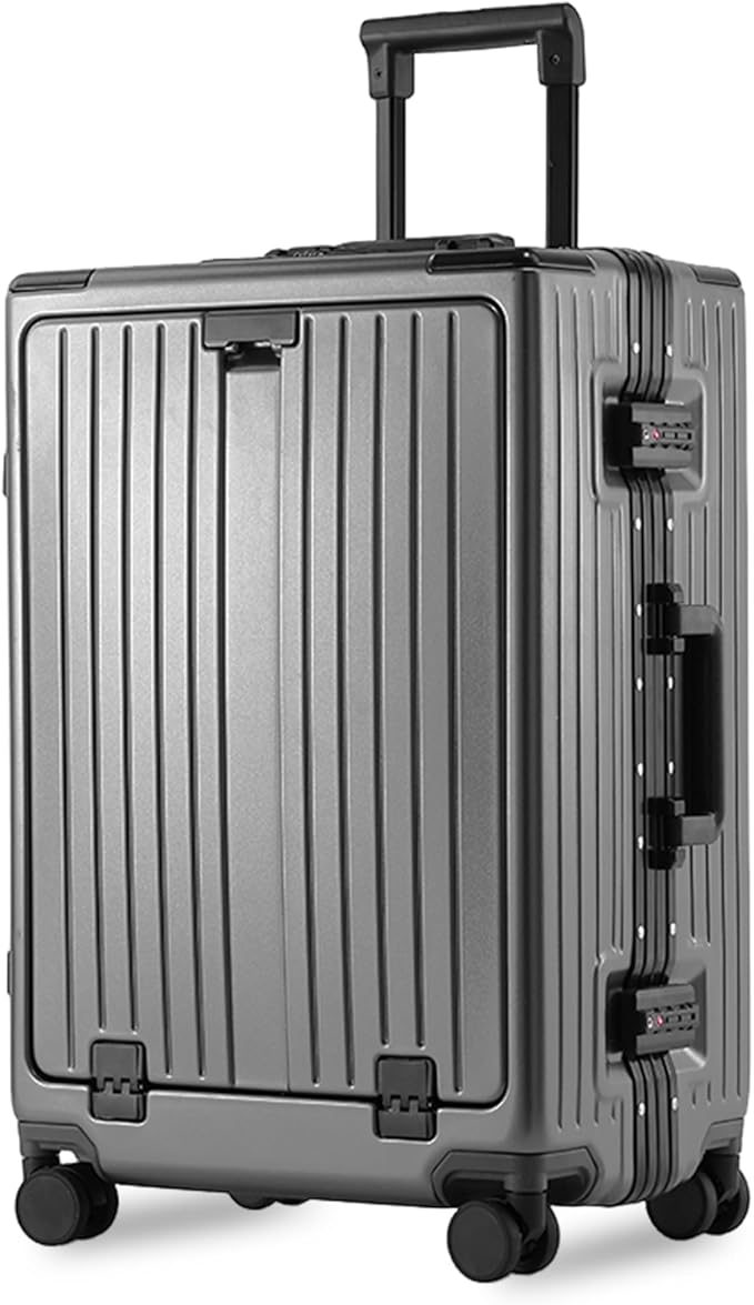 24 Inch Check-In Luggage Aluminum Frame Zipperless Luggage, Hard Shell Suitcase by VentureVault