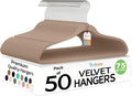 50 Pack New Premium Quality Velvet Hangers Ultra Thin Non Slip Adult Felt Space by TECHZOO
