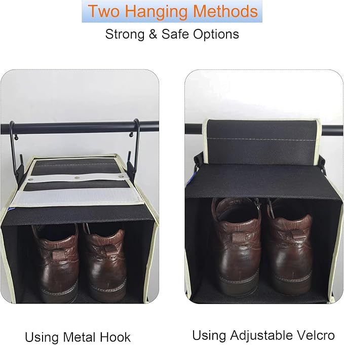 Large-Sized Hanging Shoe Organizer 8-Shelf, Hanging Closet Organizer - Image 4
