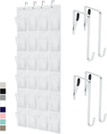 GORILLA GRIP Over the Door Shoe Organizer, 24 Large Breathable Mesh Pockets by GorillaGrip