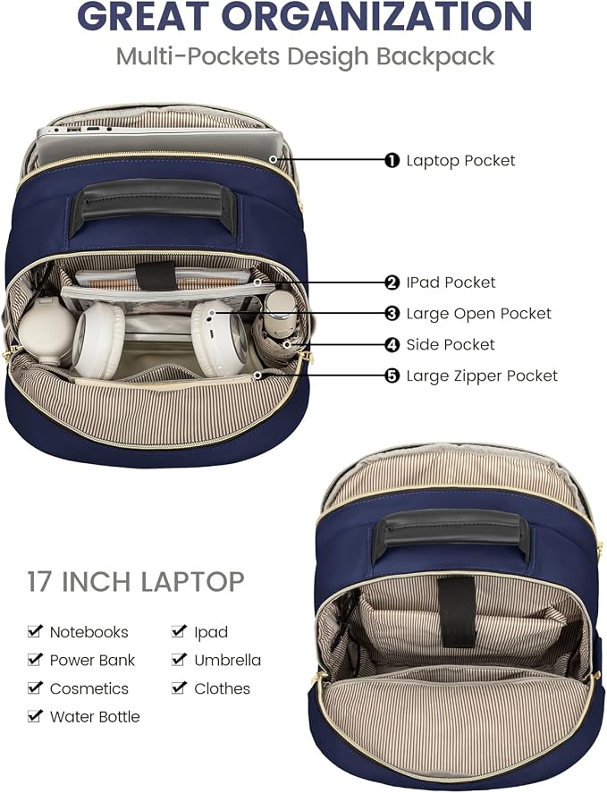LOVEVOOK Laptop Backpack for Women, 17 Inch Large Capacity Travel Computer Work - Image 3