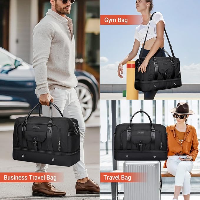 WITZMAN Weekender Bags for Men Women Carry On Duffle Overnight Bag - Image 2