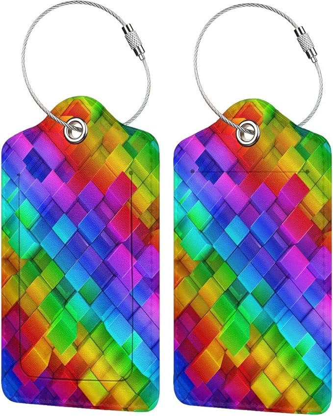 2 Pcs Colorful Geometric Luggage Tags by SNAPMADE