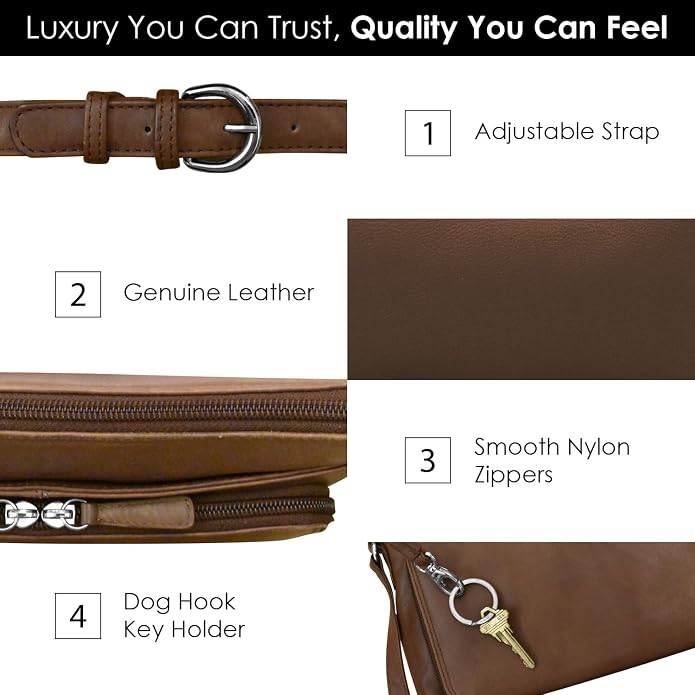 ili New York Genuine Leather Crossbody Bags - Image 4