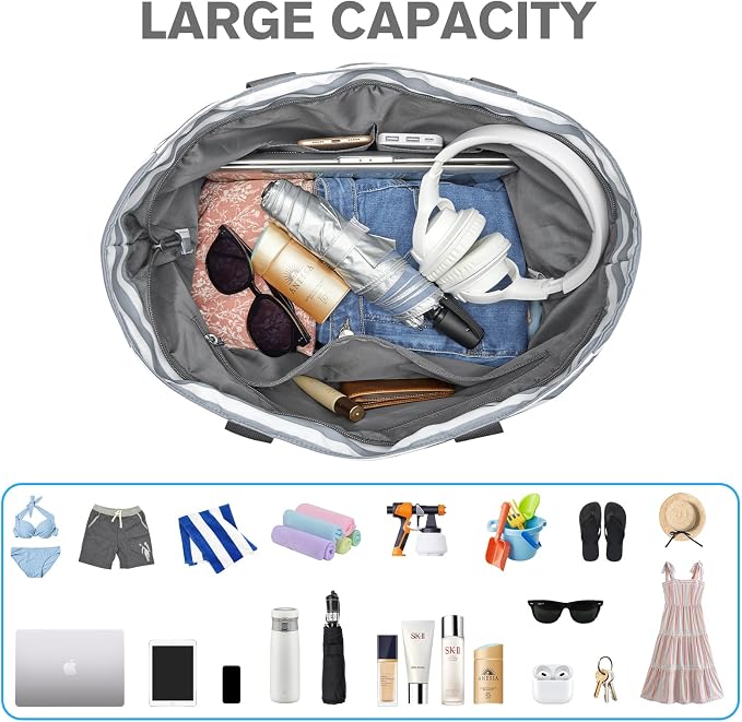 G4Free Beach Bag, Waterproof Sandproof Beach Tote Bag, Large Capacity Foldable - Image 3