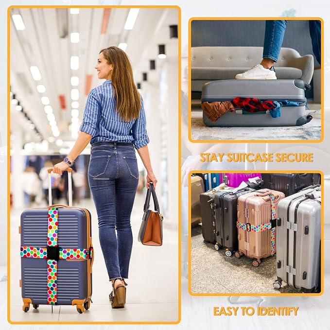 Adjustable Travel Luggage Strap Suitcase Belt Travel Bag Accessories 1.96 in W - Image 5