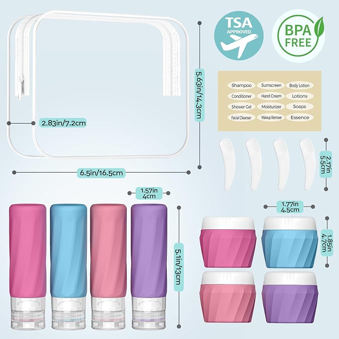14pack Travel Bottles for Toiletries, TSA Approved Travel Size Toiletries - Image 2