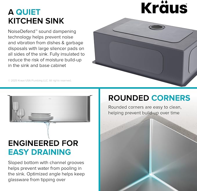 Kraus KHU100-32 Standart PRO 16 Gauge Undermount Single Bowl Stainless Steel - Image 10