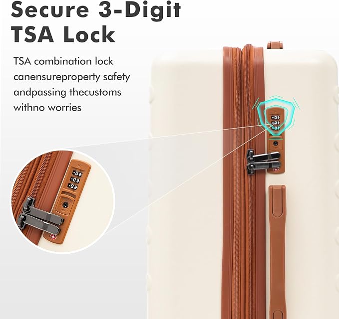 luggage sets 3 Piece with Spinner Wheel, 100% PC Material Lightweight Durable - Image 6