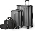 Amazon Basics 4-Piece Luggage Set, Including Two Hardside Suitcases by AmazonBasics
